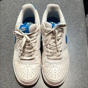 Nike Court Vision Men's White and Blue Sneakers